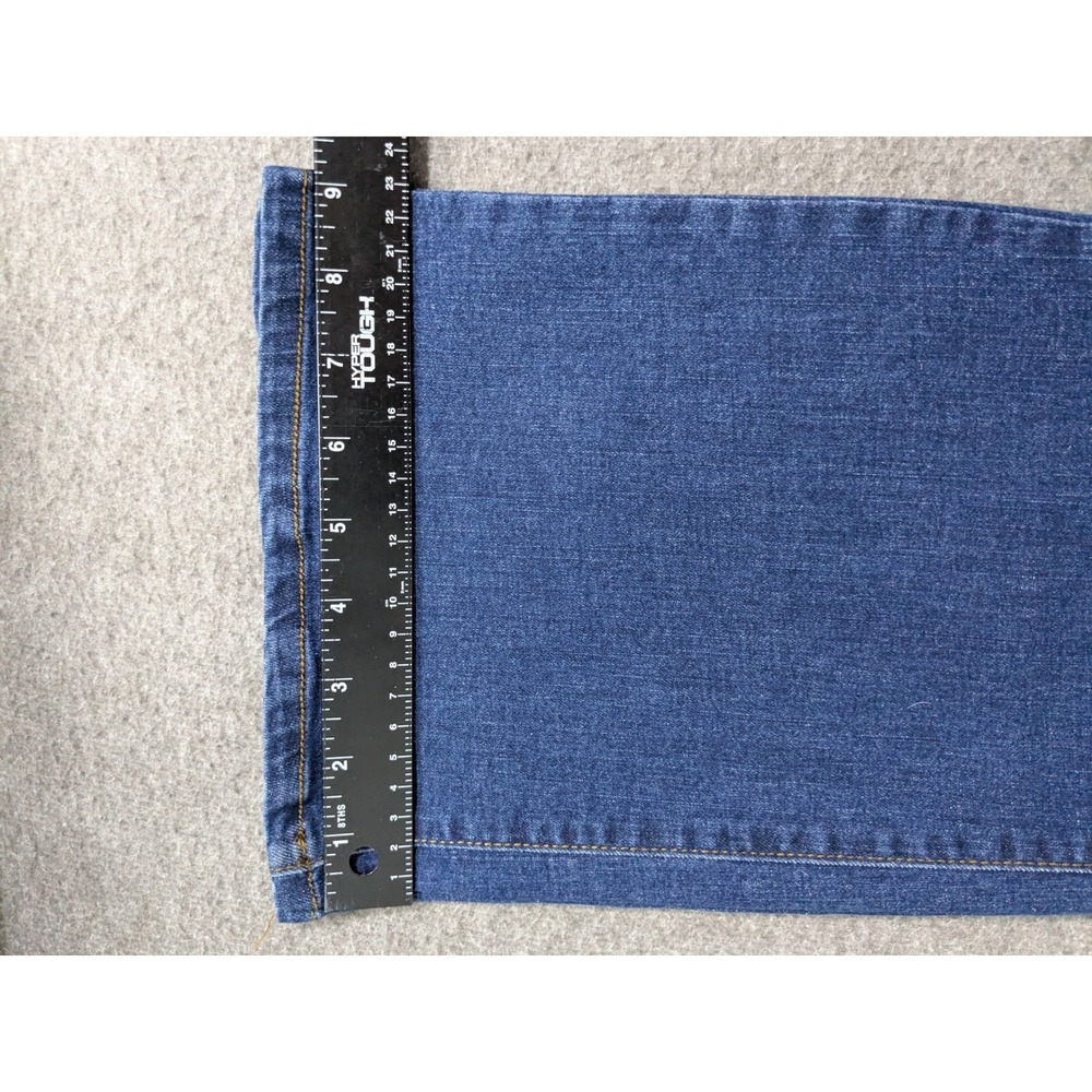 IMAN Women's Jeans Size 12 Dark Wash Blue Denim Bootcut Flare Gold Hardware - Picture 8 of 9